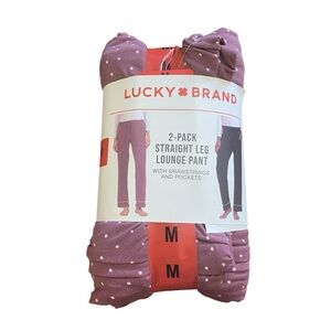 Lucky Brand Sz M Straight Leg Lounge Pants Set NEW